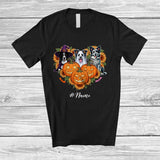 MacnyStore - Personalized Custom Name Witch Boo Mummy Border Collie Heart; Lovely Halloween Pumpkin T-Shirt