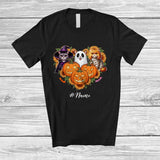 MacnyStore - Personalized Custom Name Witch Boo Mummy Cat Heart; Lovely Halloween Sunflower Pumpkin T-Shirt