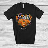 MacnyStore - Personalized Custom Name Witch Boo Mummy Husky Heart; Lovely Halloween Sunflower Pumpkin T-Shirt
