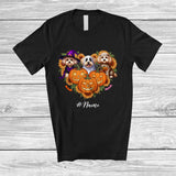 MacnyStore - Personalized Custom Name Witch Boo Mummy Maltipoos Heart; Lovely Halloween Sunflower Pumpkin T-Shirt