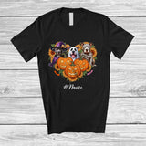 MacnyStore - Personalized Custom Name Witch Boo Mummy Pit Bull Heart; Lovely Halloween Sunflower Pumpkin T-Shirt