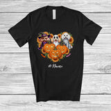 MacnyStore - Personalized Custom Name Witch Boo Mummy Poodle Heart; Lovely Halloween Sunflower Pumpkin T-Shirt