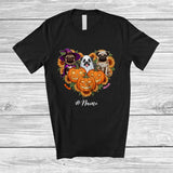 MacnyStore - Personalized Custom Name Witch Boo Mummy Pug Heart; Lovely Halloween Sunflower Pumpkin T-Shirt