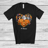 MacnyStore - Personalized Custom Name Witch Boo Mummy Shelties Heart; Lovely Halloween Sunflower Pumpkin T-Shirt