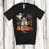 MacnyStore - Personalized Custom Name Witch Bulldog Drink Coffee; Horror Halloween Boo Ghost Pumpkin T-Shirt