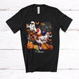 MacnyStore - Personalized Custom Name Witch Chicken Boo Drinking Coffee; Joyful Halloween Chicken Farmer T-Shirt