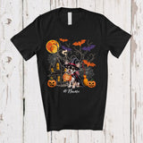 MacnyStore - Personalized Custom Name Witch Chihuahua Owner Lover; Awesome Halloween Moon Pumpkin Candy T-Shirt