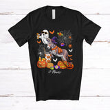 MacnyStore - Personalized Custom Name Witch Donkey Boo Drinking Coffee; Joyful Halloween Donkey Farm Farmer T-Shirt