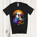 MacnyStore - Personalized Custom Name Witch Goose; Creepy Halloween Moon Ghost Boo; Farm Farmer T-Shirt