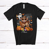 MacnyStore - Personalized Custom Name Witch Highland Cattle Cow Boo Drink Coffee; Joyful Halloween Cow Farmer T-Shirt