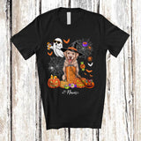 MacnyStore - Personalized Custom Name Witch Labrador Retriever Drink Coffee; Horror Halloween Boo Ghost Pumpkin T-Shirt