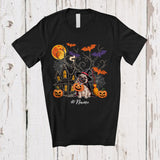 MacnyStore - Personalized Custom Name Witch Pug Owner Lover; Awesome Halloween Moon Pumpkin Candy T-Shirt