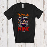 MacnyStore - Personalized Custom Name Witch Way To The Wine; Scary Halloween Witch Drinking Drunker; Family T-Shirt
