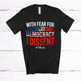 MacnyStore - Personalized Custom Name With Fear For Our Democracy; Proud Justice Immunity US Flag; Patriotic T-Shirt
