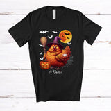 MacnyStore - Personalized Custom Name Wizard Fat Chicken Witch Cosplay; Lovely Halloween Moon Farmer T-Shirt