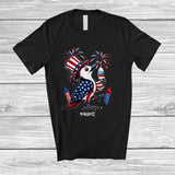 MacnyStore - Personalized Custom Name Woodpecker Ice Cream; Joyful 4th Of July American Flag; Patriotic T-Shirt
