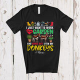 MacnyStore - Personalized Custom Name Work In My Garden Hang Out With My Donkeys; Lovely Gardening Farmer T-Shirt