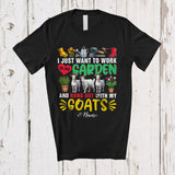 MacnyStore - Personalized Custom Name Work In My Garden Hang Out With My Goats; Lovely Gardening Farmer T-Shirt