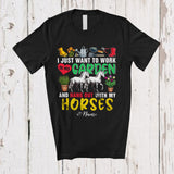 MacnyStore - Personalized Custom Name Work In My Garden Hang Out With My Horses; Lovely Gardening Farmer T-Shirt