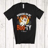 MacnyStore - Personalized Custom Name Working On My Boo ty; Amusing Halloween Moon Ghost Gym Fitness T-Shirt