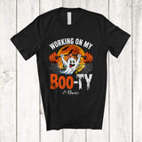 MacnyStore - Personalized Custom Name Working On My Boo ty; Happy Halloween Moon Ghost; Gym Fitness T-Shirt