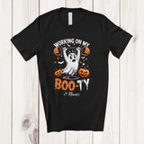MacnyStore - Personalized Custom Name Working On My Boo-ty; Joyful Halloween Beauty Boo; Fitness Workout T-Shirt