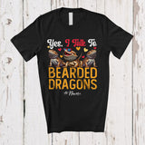 MacnyStore - Personalized Custom Name Yes; I Talk To Bearded Dragons; Humorous Three Sunglasses Animal T-Shirt