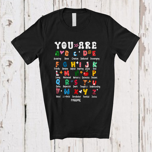 MacnyStore - Personalized Custom Name You Are Meaning Alphabet; Joyful Back To School Teacher Definition T-Shirt