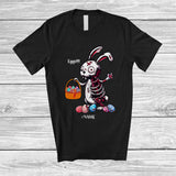 MacnyStore - Personalized Custom Name Zombie Bunny With Easter Eggs Basket; Humorous Easter Eggs Hunt T-Shirt