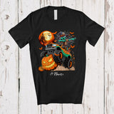 MacnyStore - Personalized Custom Name Zombie Dabbing On Monster Truck; Scary Halloween Pumpkin T-Shirt