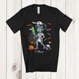 MacnyStore - Personalized Custom Name Zombie Nurse; Scary Halloween Costume Zombie Nursing Lover T-Shirt