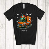 MacnyStore - Personalized Custom Name Zombies Rat On Ambulance; Horror Halloween Ambulance Driving Driver T-Shirt