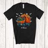 MacnyStore - Personalized Custom Name Zombies Rat On Garbage Truck; Horror Halloween Driving Driver T-Shirt