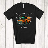 MacnyStore - Personalized Custom Name Zombies Rat On Pickup Truck; Horror Halloween Pickup Truck Driving Driver T-Shirt