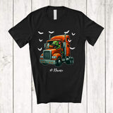 MacnyStore - Personalized Custom Name Zombies Rat On Truck; Horror Halloween Truck Driving Driver T-Shirt