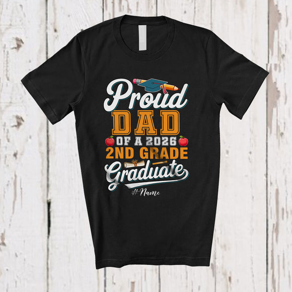 MacnyStore - Personalized Custom Name; Dad Class Of 2026 2nd Grade Graduate; Lovely Father's Day Dad Family T-Shirt