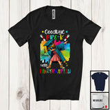 MacnyStore - Personalized Custom Name, Goodbye Pre-K Hello Kindergarten, Colorful Graduation Girl Dabbing, Graduate T-Shirt