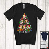 MacnyStore - Personalized Custom Text Santa Cockatiel Christmas Tree; Joyful X-mas Lights Birds T-Shirt