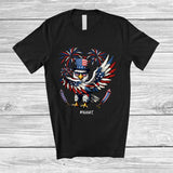 MacnyStore - Personalized Dabbing American Flag Eagle; Awesome 4th of July Custom Name Patriotic Eagle T-Shirt
