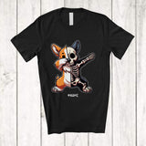 MacnyStore - Personalized Dabbing Corgi Skeleton; Joyful Halloween Custom Name Owner Family Group T-Shirt