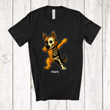 MacnyStore - Personalized Dabbing German Shepherd Skeleton; Joyful Halloween Custom Name Owner Family T-Shirt