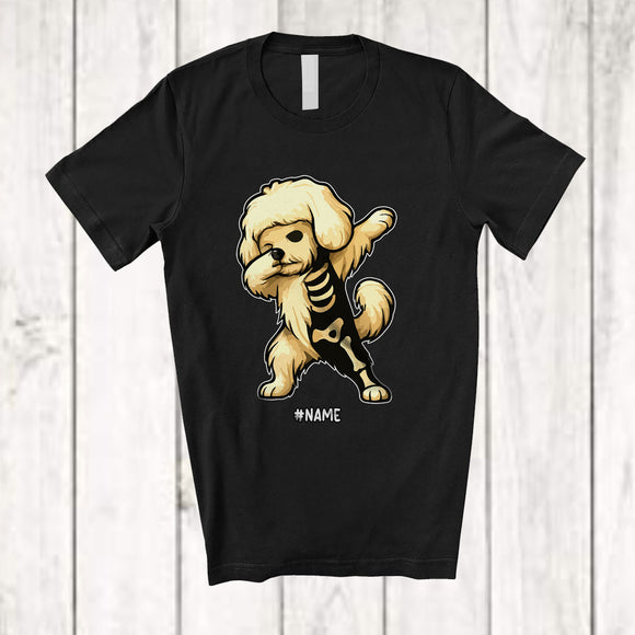 MacnyStore - Personalized Dabbing Maltese Skeleton; Joyful Halloween Custom Name Owner Family Group T-Shirt