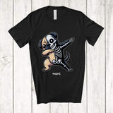 MacnyStore - Personalized Dabbing Pug Skeleton; Joyful Halloween Custom Name Owner Family Group T-Shirt