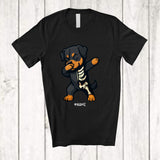 MacnyStore - Personalized Dabbing Rottweiler Skeleton; Joyful Halloween Custom Name Owner Family Group T-Shirt