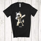 MacnyStore - Personalized Dabbing Samoyed Skeleton; Joyful Halloween Custom Name Owner Family Group T-Shirt