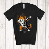 MacnyStore - Personalized Dabbing Sheltie Skeleton; Joyful Halloween Custom Name Owner Family Group T-Shirt