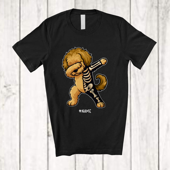 MacnyStore - Personalized Dabbing Sproodle Skeleton; Joyful Halloween Custom Name Owner Family Group T-Shirt