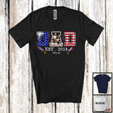 MacnyStore - Personalized Dad Est 2024, Proud 4th Of July Custom Name Dad Wife Son Daughter, Family T-Shirt