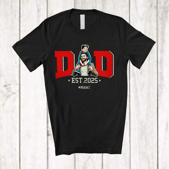 MacnyStore - Personalized Dad Est 2025; Fantastic Father's Day Custom Name Dad Son; Family Group T-Shirt