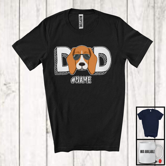 MacnyStore - Personalized Dad, Amazing Father's Day Custom Name Beagle Owner Sunglasses, Family Group T-Shirt